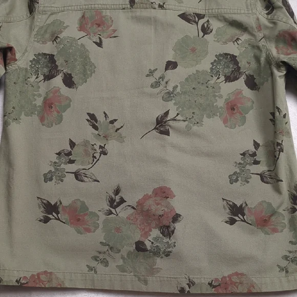 Amanda Green Cotton Floral Utility Jacket Size XL - Picture 8 of 11